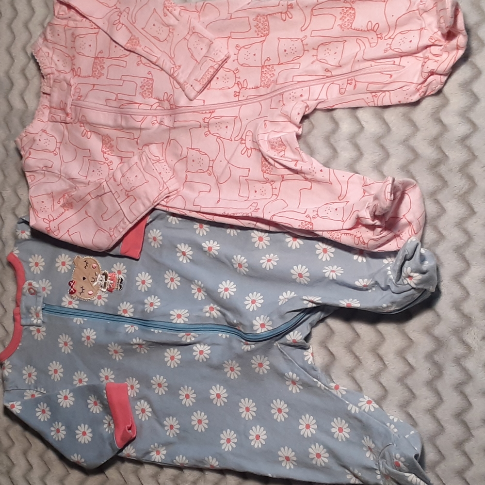 Baby girl footed sleepers